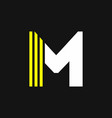 yellow lines geometric logo letter m vector image