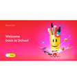 back to school web banner with different pencils vector image