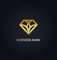 diamond geometry shape line gold logo vector image
