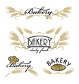 set of bakery product logos vector image vector image