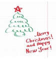 sketchy christmas tree vector image vector image