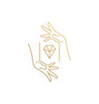 design hands with diamond hand drawn vector image vector image