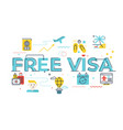 free visa word vector image