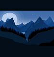 landscape of night mountains in flat style design vector image