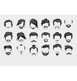 set hair mustache beard vector image