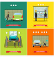 set of car service station repair shop vector image vector image