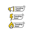 trending topic logo icon or symbol set with black vector image