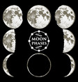 moon phases planets in solar system astrology vector image