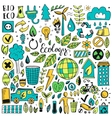 camping doodle set vector image