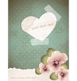 romantic vintage with a paper heart vector image vector image