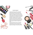 beauty cosmetics makeup with cosmetic tools vector image