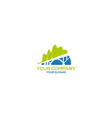creekside leaf and bridge logo design vector image vector image