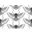 seamless pattern with black and white hand vector image