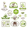 green tea labels badges and banners vector image