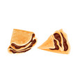 sweet crepe or pancake served with chocolate vector image