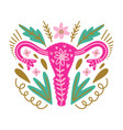 woman blossom reproductive system anatomy flat vector image