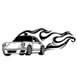 european classic sports car silhouettes outlines vector image