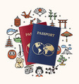 japan travel and tourism concept card vector image