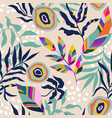 modern seamless pattern with exotic leaves vector image