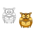owl with retro stylized brown feathers vector image vector image