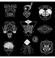 set of labels with human vector image