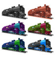 set of old steam locomotive vector image vector image