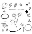 hand drawn set elements black on white vector image