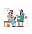 newborn bavaccination nurse making injection vector image