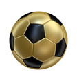 3d soccer ball icon gold color vector image vector image