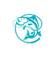 fishing logo template vector image vector image