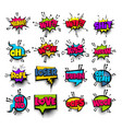pop art phrase comic text set vector image