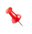 realistic plastic glossy red push pin 3d vector image vector image