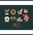 set of christmas symbols in cubism style gloves vector image vector image