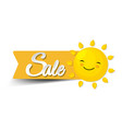 summer sale label with sun vector image vector image