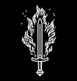 viking scandinavian design burning sword vector image