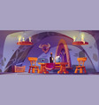 medieval castle or tavern room with stone walls vector image