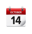 october 14 flat daily calendar icon date vector image