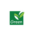 square green leaf logo vector image vector image