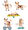 cow set vector image