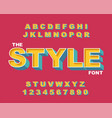 3d bold retro font vintage alphabet 80 s vector image