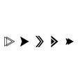 arrows right set isolated black arrow vector image