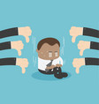cartoon african businessman working little people vector image
