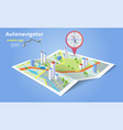 gps point pin city map auto navigator mobile app vector image vector image
