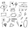 hand drawn set elements black on white vector image
