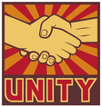unity poster - handshake design vector image vector image