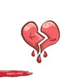 cartoon style red broken heart vector image