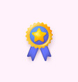gold medal icon with blue ribbon winner concept vector image