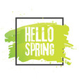 hello spring lettering with hand drawn letters vector image vector image