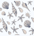 seamless pattern with graphic shell in vintage vector image vector image