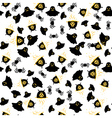 seamless pattern with spider ghost and cauldron vector image